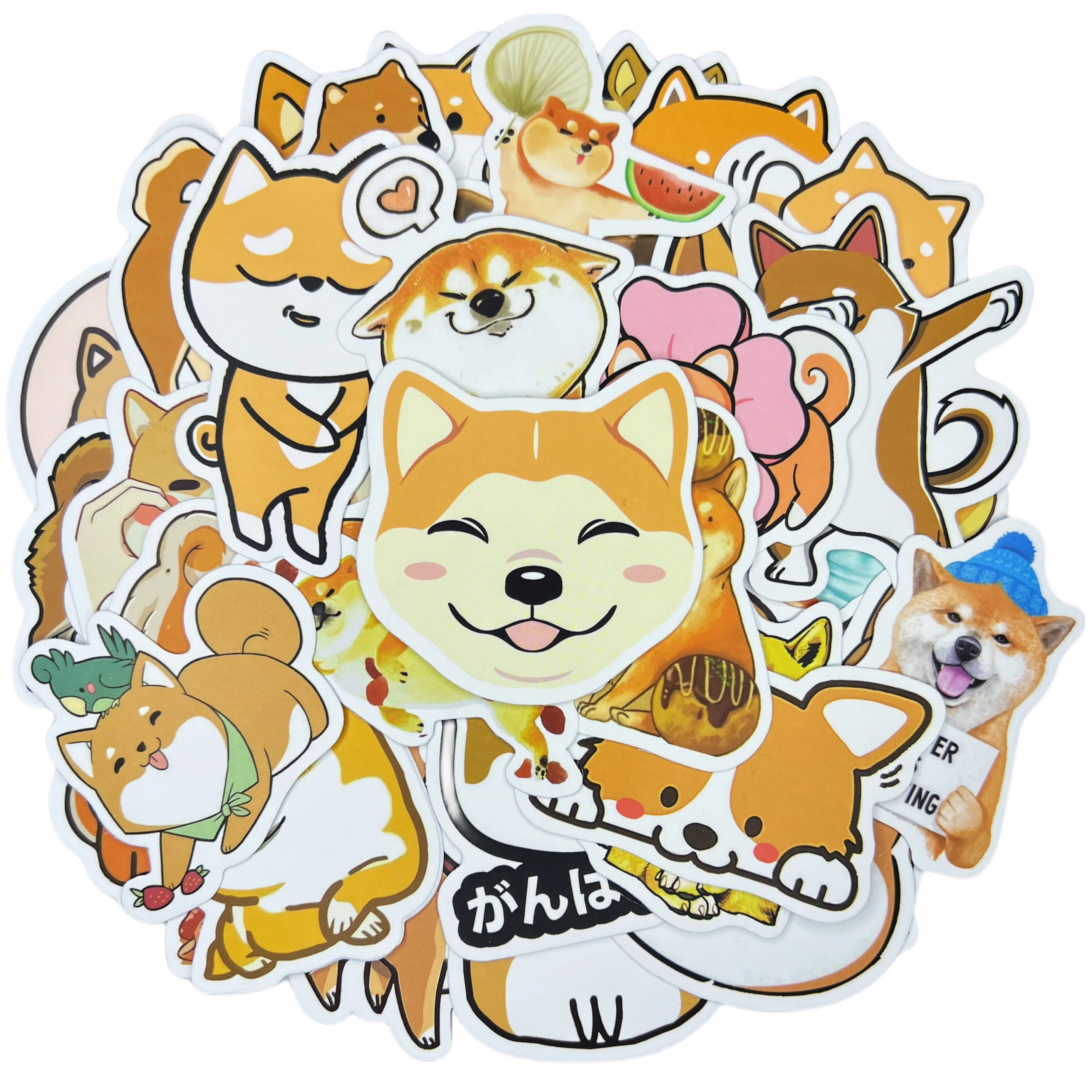 10/30/50Pcs Cute Shiba Waterproof Graffiti Sticker Aesthetic Decorative Luggage Laptop Cup Phone Guitar Scrapbook Kids Stickers