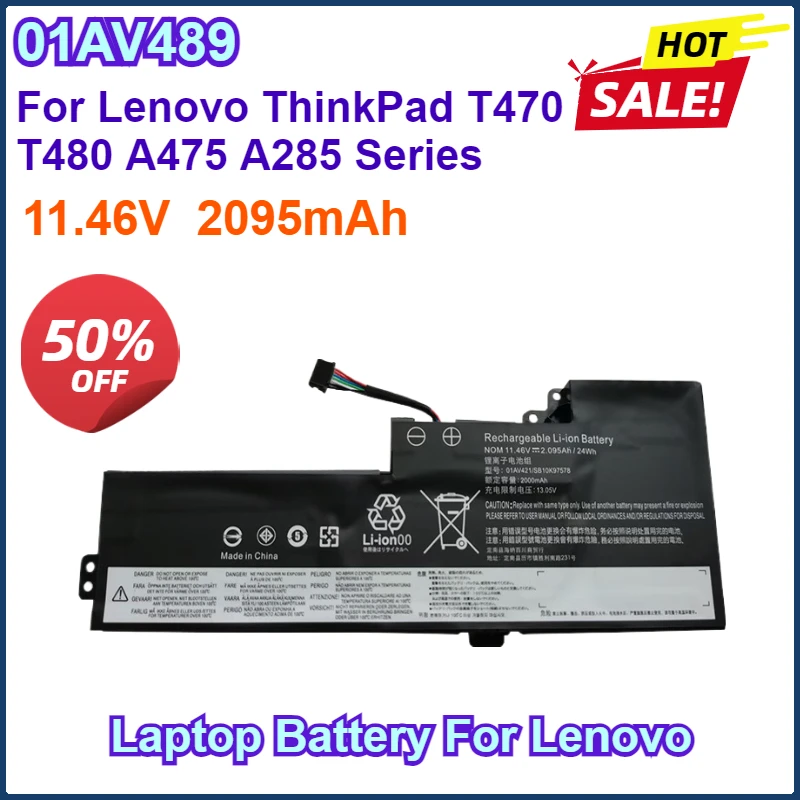 New 01AV420 01AV419 01AV421 01AV489 SB10K97577 Laptop Battery For Lenovo ThinkPad T470 T480 A475 A285 Series
