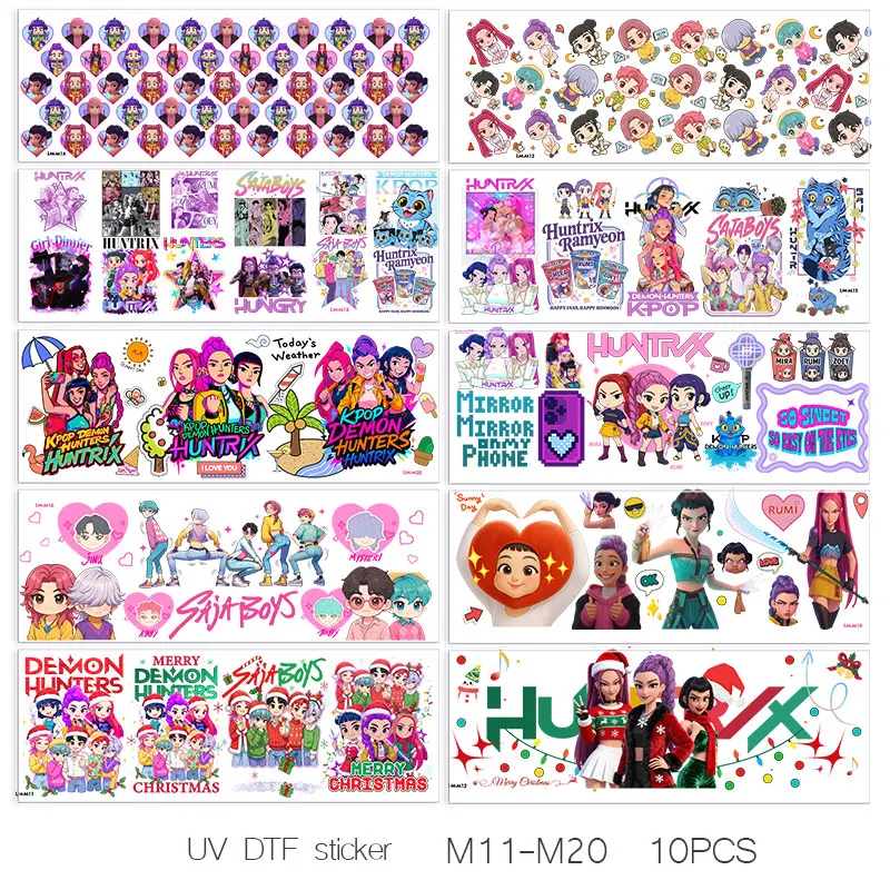 K-pop Demon Hunters UV Sticker Collection - Cartoon Crystal Gift Set