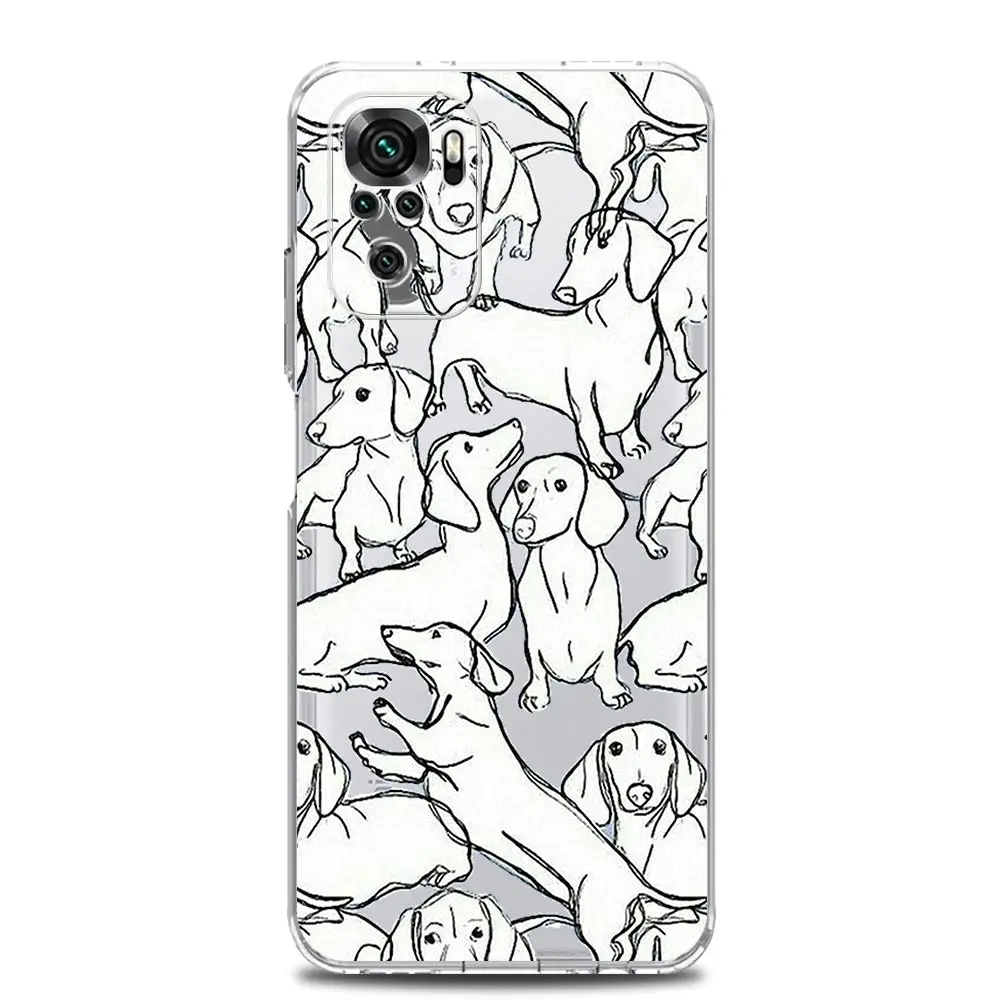 Clear Dachshund Sausage Dog Design Phone Case