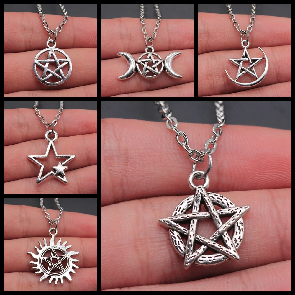 Hot Fashion Vintage Pentagram Star Statement Pendant Necklace For Women Jewelry - Image 6