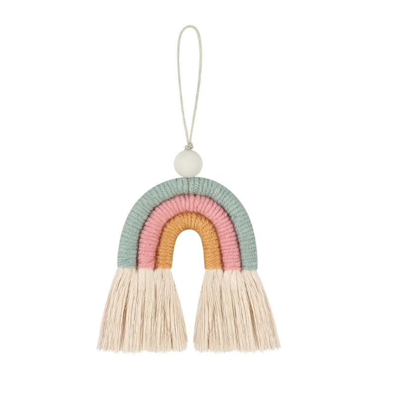 1PC Handmade Rainbow Phone Strap Cotton Pendant Mobile Phone Straps Lanyard for KEY Ring Mobile Phone Accessories