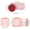 Rotating Office Desk Organizers and Accessories with 2 Drawer, Pencil Holder for Desk, Office Home Art Supplies 2