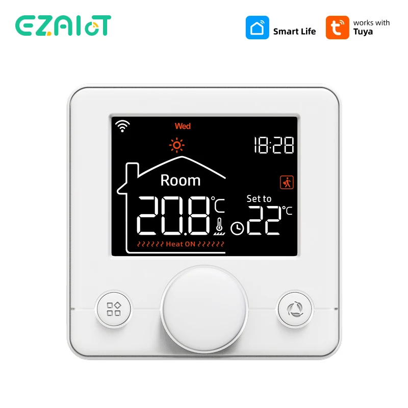 เทอร์โมสตัทควบคุมอุณหภูมิ EZAIOT tuya สำหรับบ้านอัจฉริยะ ใช้กับระบบทำความร้อนใต้พื้นแบบน้ำ ไฟฟ้า และแก๊ส พร้อมระบบควบคุมระยะไกลผ่าน WiFi รองรับ Google และ Alexa 1