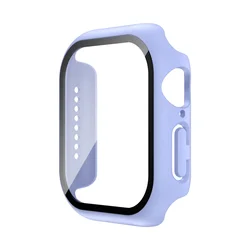 Premium Tempered Glass Screen Protector with Case for Series 7 8 9 45MM (Ice Sea Blue)