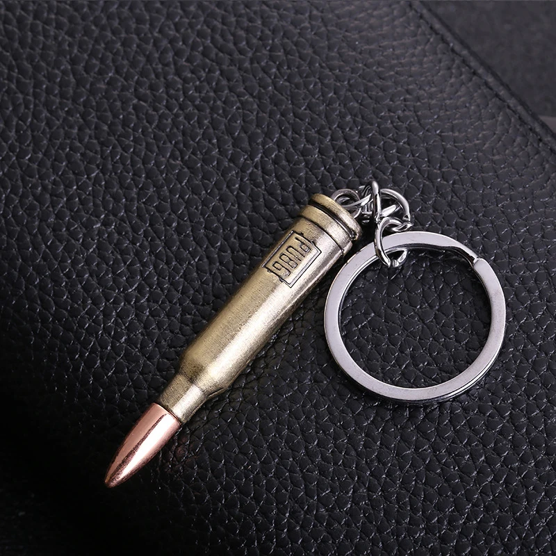 Alloy Key Chain New Counter Strike Guns Bullet Revolver Keychain Car Keyring Jewelry Men Gift 64Mm