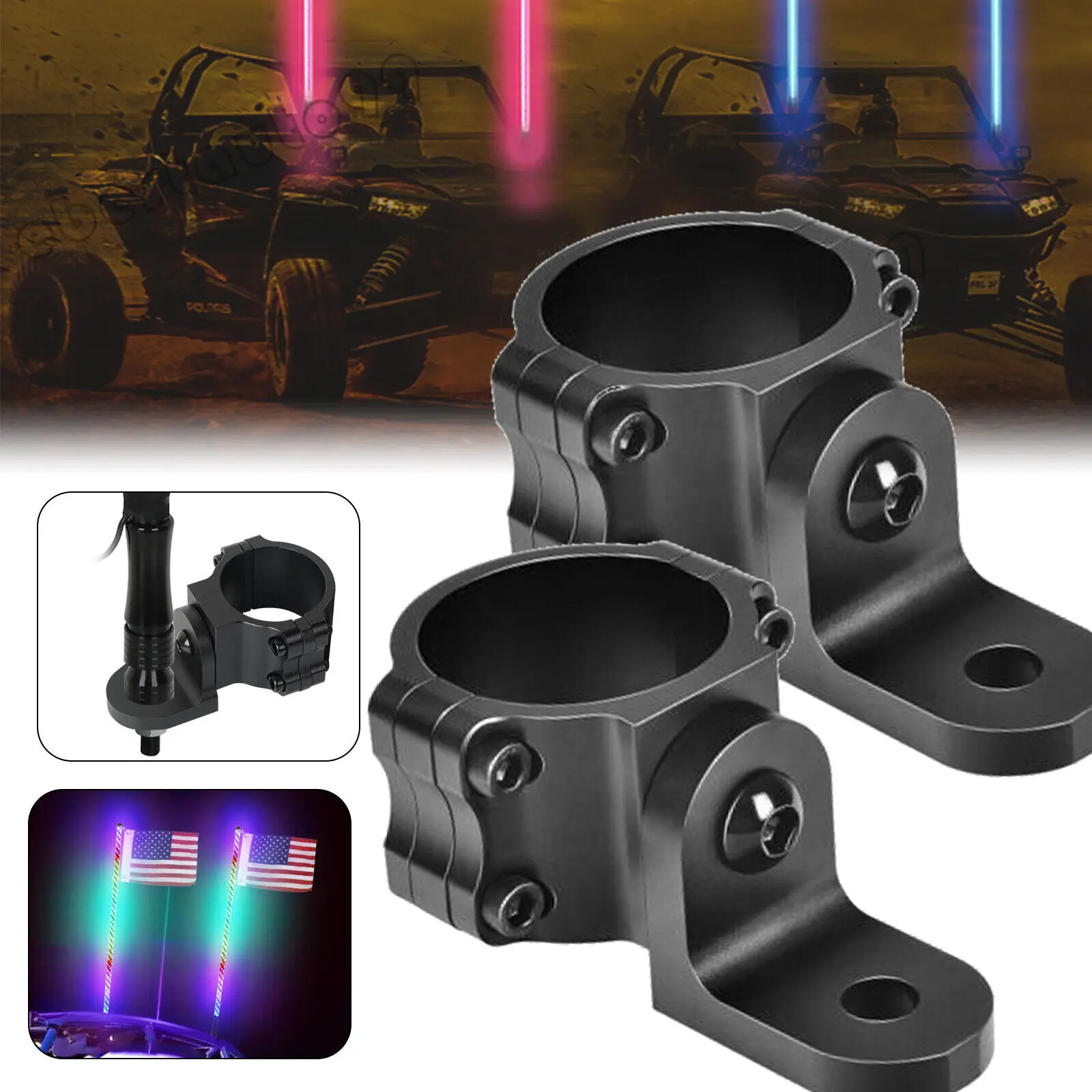 UTV Mount Kit: LED Whips, Flags & Antennas 1
