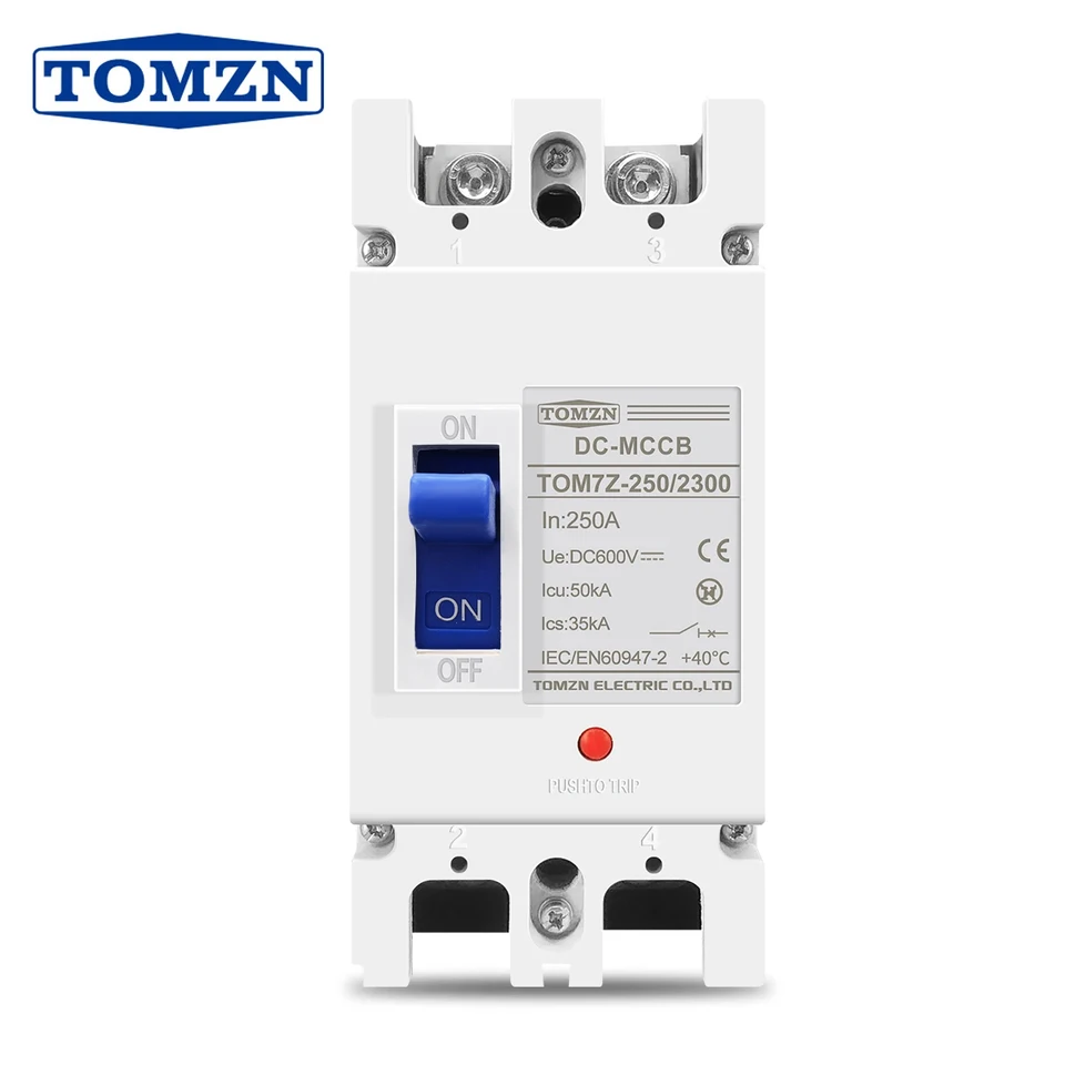 1P DC Stroomonderbreker MCCB 100A 125A 160A 200A 250A 300A 400A 500A 12V 24v 48V 96V celbescherming RV Batterij Isolator (Kleur: 1P, Maat: 400A