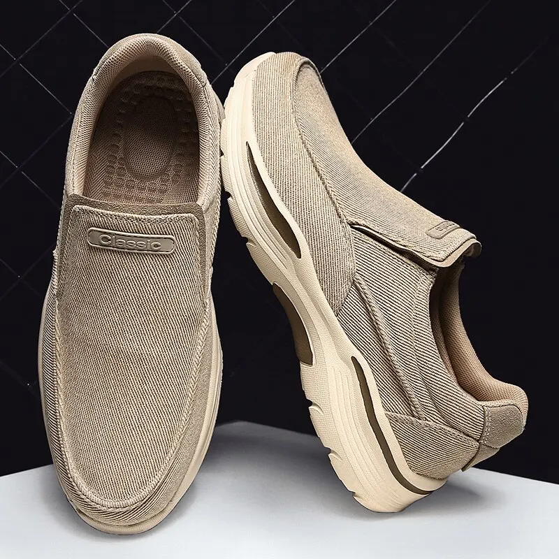 Men Shoes Canvas Loafers Slip On Walking Sneakers Breathable
