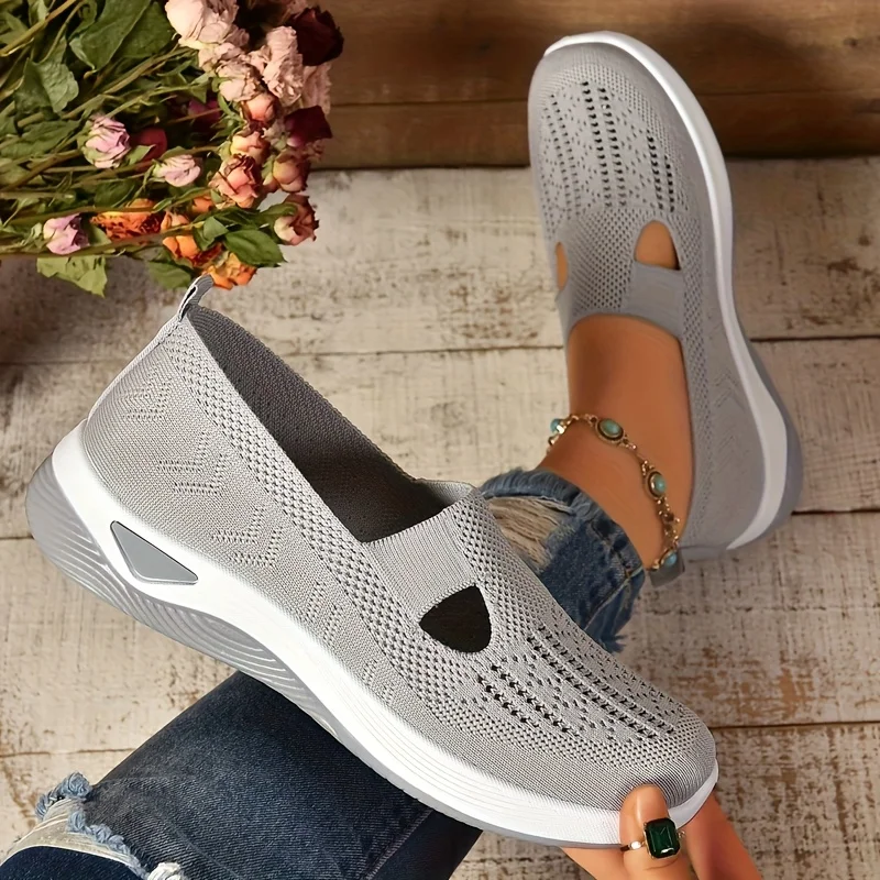 Simple Ladies Breathable Hollow Sneakers-casual Light Flat-bottomed Outdoor Walking Shoes, Suitable for Low Tops in All Seasons. 6