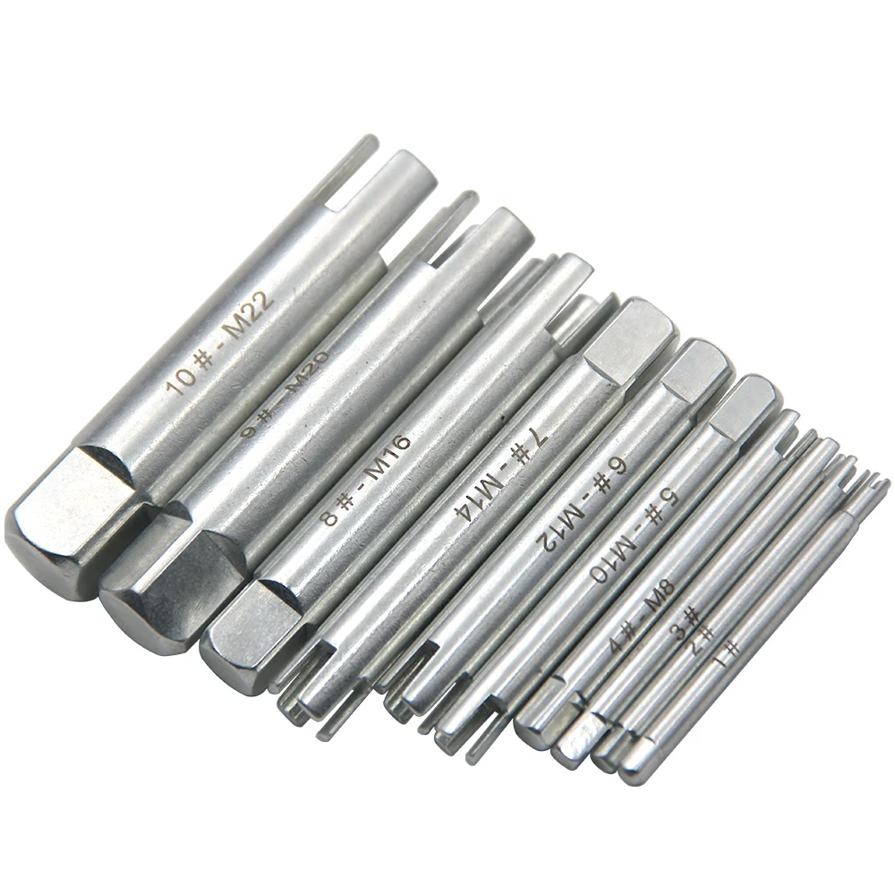 10pc defekter Kopfhahn abzieher M4-M22 Hand gewinde abzieher gebrochenes Gewinde Gewindes chneid zähler Gewinde gewinde bohrer Werkzeugs atz – Detail 3