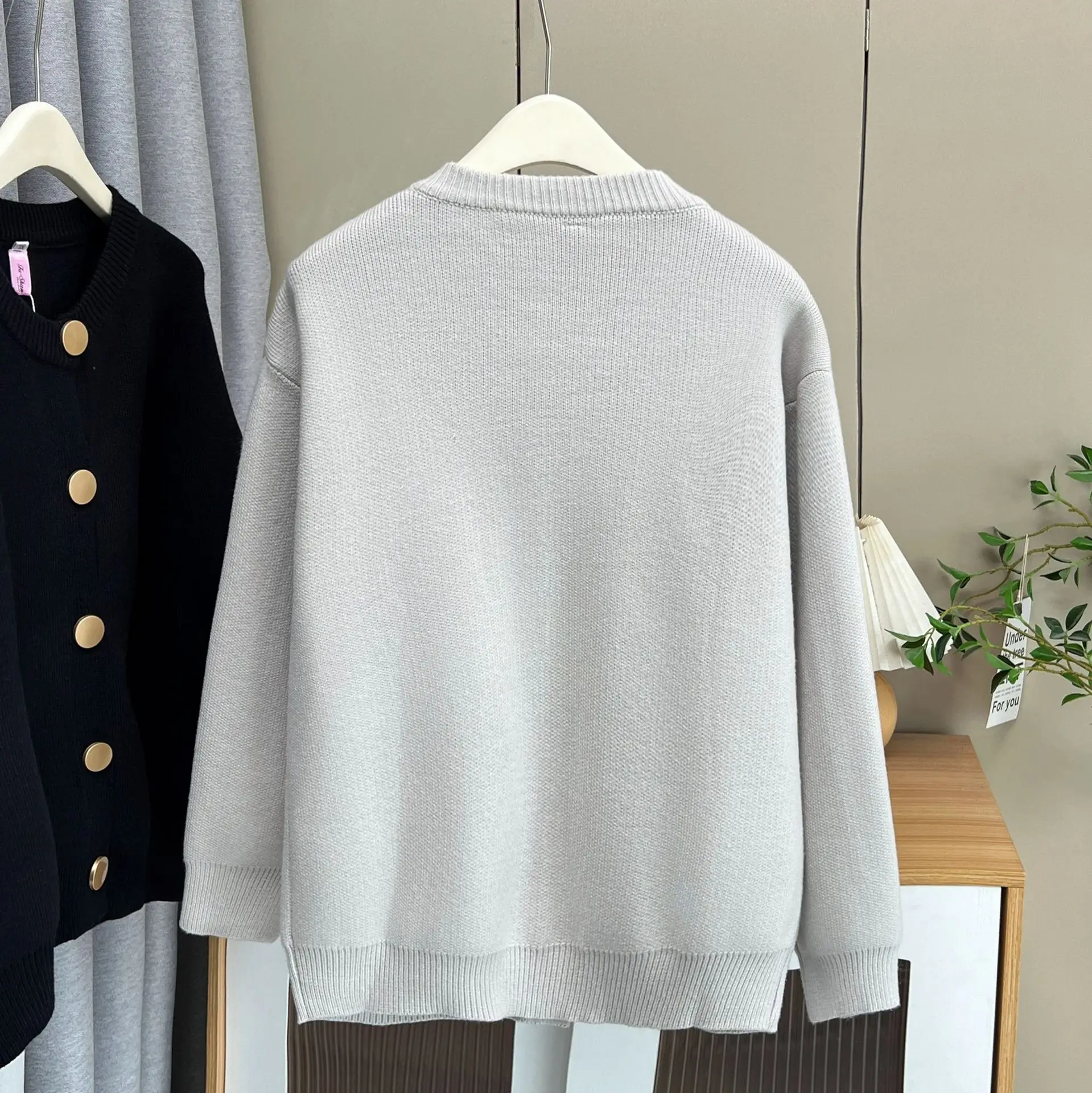 XXXXL Fashion Plus Size Women's Cardigan Sweater 2025 Autumn New Casual And Artistic Style Big Button Solid Color Knitted Coat