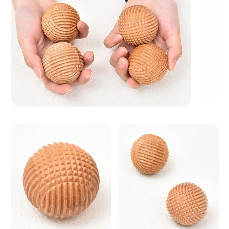 Solid Wood Massage Ball for Muscle Relief and Grip Enhancement