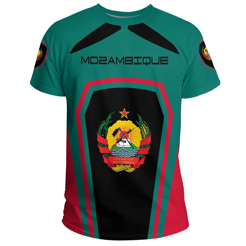 

Mozambique Flag Map Graphic T Shirts National Emblem 3D Printed T Shirt For Men Clothes Africa Country T-Shirt Male Jersey Tees