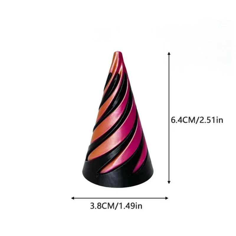 Fidget Toys Anti Stress Toys Mini Fingertip Toy Spiral Cone 3D Printed Highpass Stress Reducing Toys Fidget Desk Gadgets Technological Rotating Relieve Stress-Relieving Adults