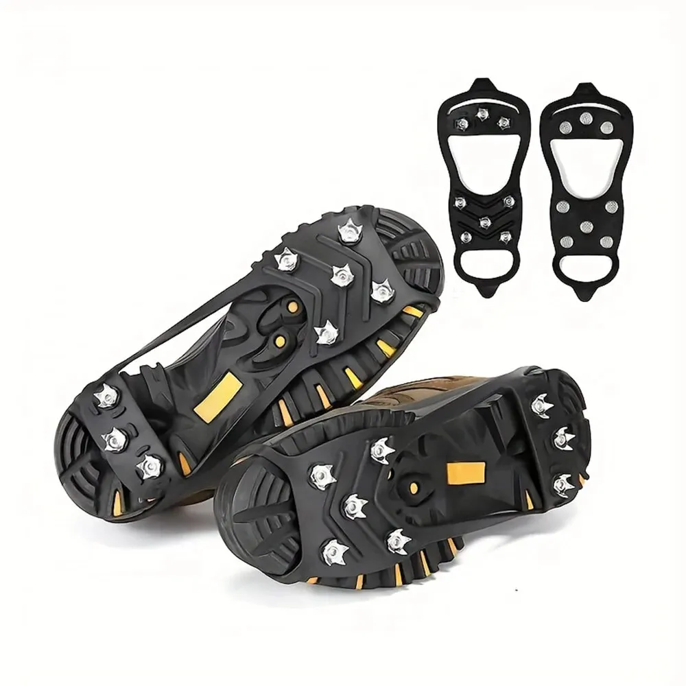 Ice Shoe Grips Anti-Slip Ice Cleats 8 Teeth For Outdoor Activities Winter Fishing And Walking On Snow Outdoor Mountaineering Camping