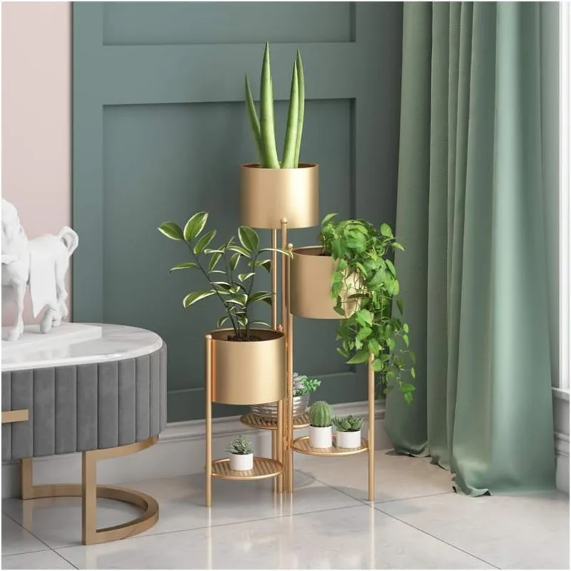 Metal Plant Stand, 6 Tier 6 Potted Indoor Black Flower Pot Stand Holder Shelf, Foldable Decorative Display Rack