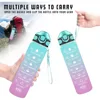 32 oz Drinking Water Bottle with Times to Drink and Straw, Motivational with Carrying Strap, Leakproof BPA & Toxic Free 6