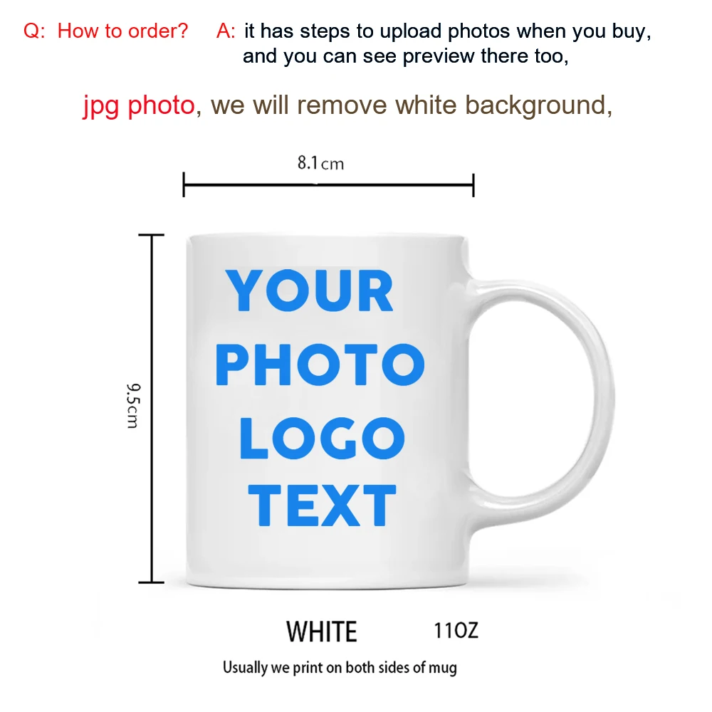 Customized Photo Mug: Personalized Name, Image & Text - Perfect Gift for Mother's Day or Weddings