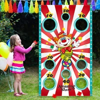 Sandbag Throwing Game Clown Flag Party Decor New Year 2024 Game for Home Parent-child Props Toss Games 1