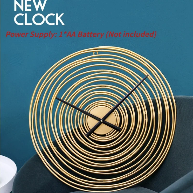 Nordic Large Wall Clock Modern Round Metal Silent Wall Decor Watch Indoor Kitchen Living Room Home Office Decoration Wall Clocks - 2