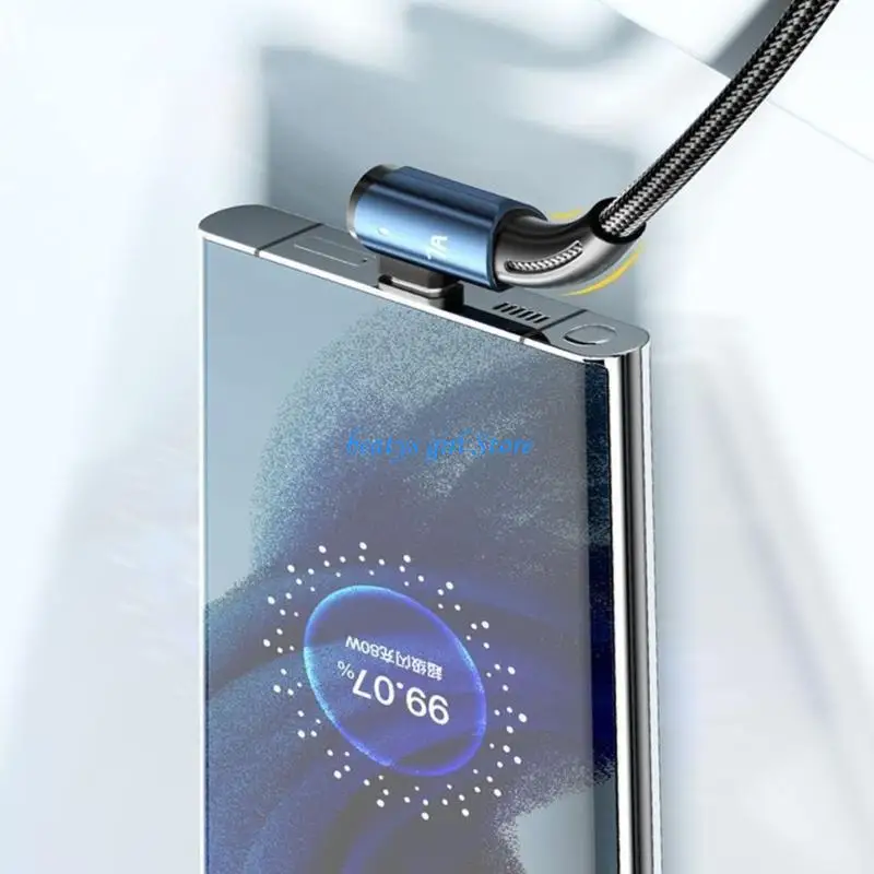 C7AB USB A USB C 전화 충전기 코드 고속 충전 케이블 나일론 편조 코드