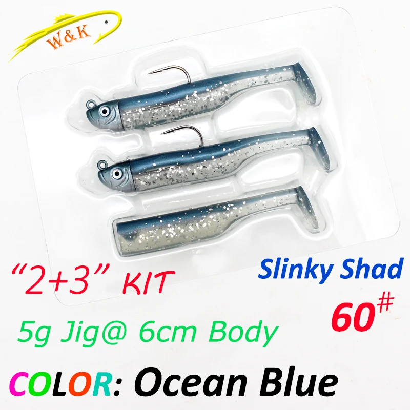 Enhanced Fishing Lure Kit - Slinky Shad Soft Lures with Jig Heads for Rock and Mud Minnow Fishing