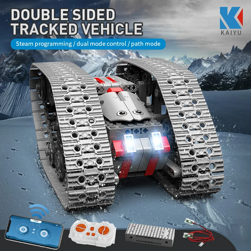 Technical APP Remote Control Double-sided Tank K96129 Chain Vehicle Bricks Building Blocks Programming Toys For Boys Moc Gift mesh stress ball Squeeze Toys