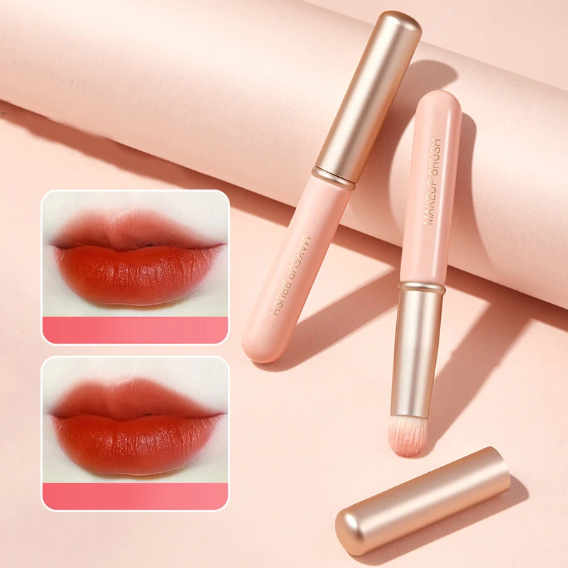 

Popular Mini Lip Brush With Cover Portable Makeup Brush High Quality With Cover Round Head Lipstick Brush Recommended
