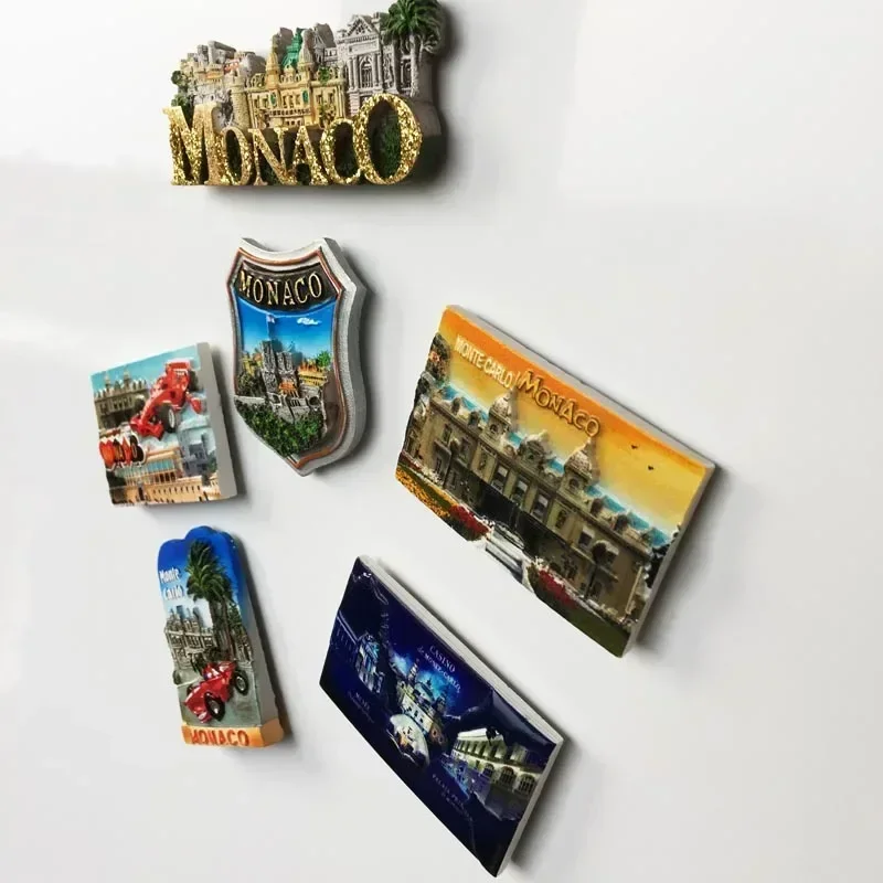 Monaco fridge magnets Creative Travel souvenir gift resin UV magnet refrigerator magnets home decor collection magnetic fridge magnets refrigerator decor