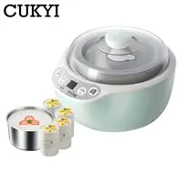 CUKYI 1L Electric Intelligent multifunction Yogurt Natto Maker Stainless steel ceramic liner Automatic Rice wine making machine 1