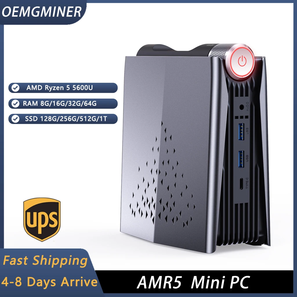 

Powerful AMR5 Ryzen 5 5700U Mini PC: Win11 Pro, 8G/16G RAM, 512G/1TB SSD, 4K, Gamer/Office/Business Mini PC