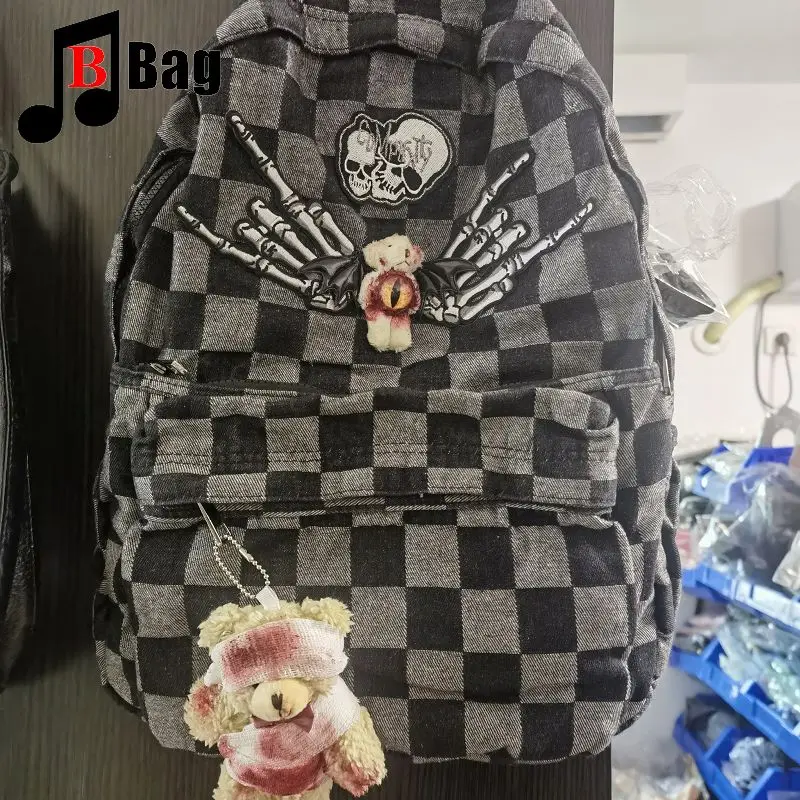 Harajuku Women Girl Men Boy Halloween skull Shoulder Bags Backpack Students Large Capacity Backpacks book bag Commuter Handbag