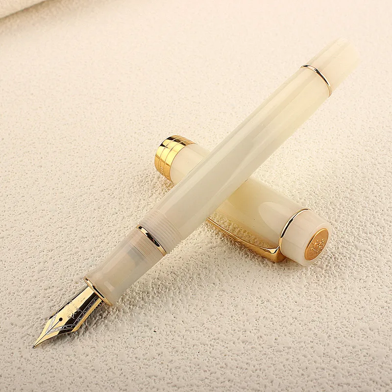 JINHAO 100 Centennial Resin Fountain Pen Color Block EF/F M / Bent Nib Golden Clip Office School Supplies Stationary PK 9019 4