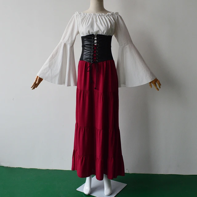 Vestido medieval con capucha para mujer, con cordones, de terciopelo, manga  de trompeta, gótico, retro, cosplay, vestido largo