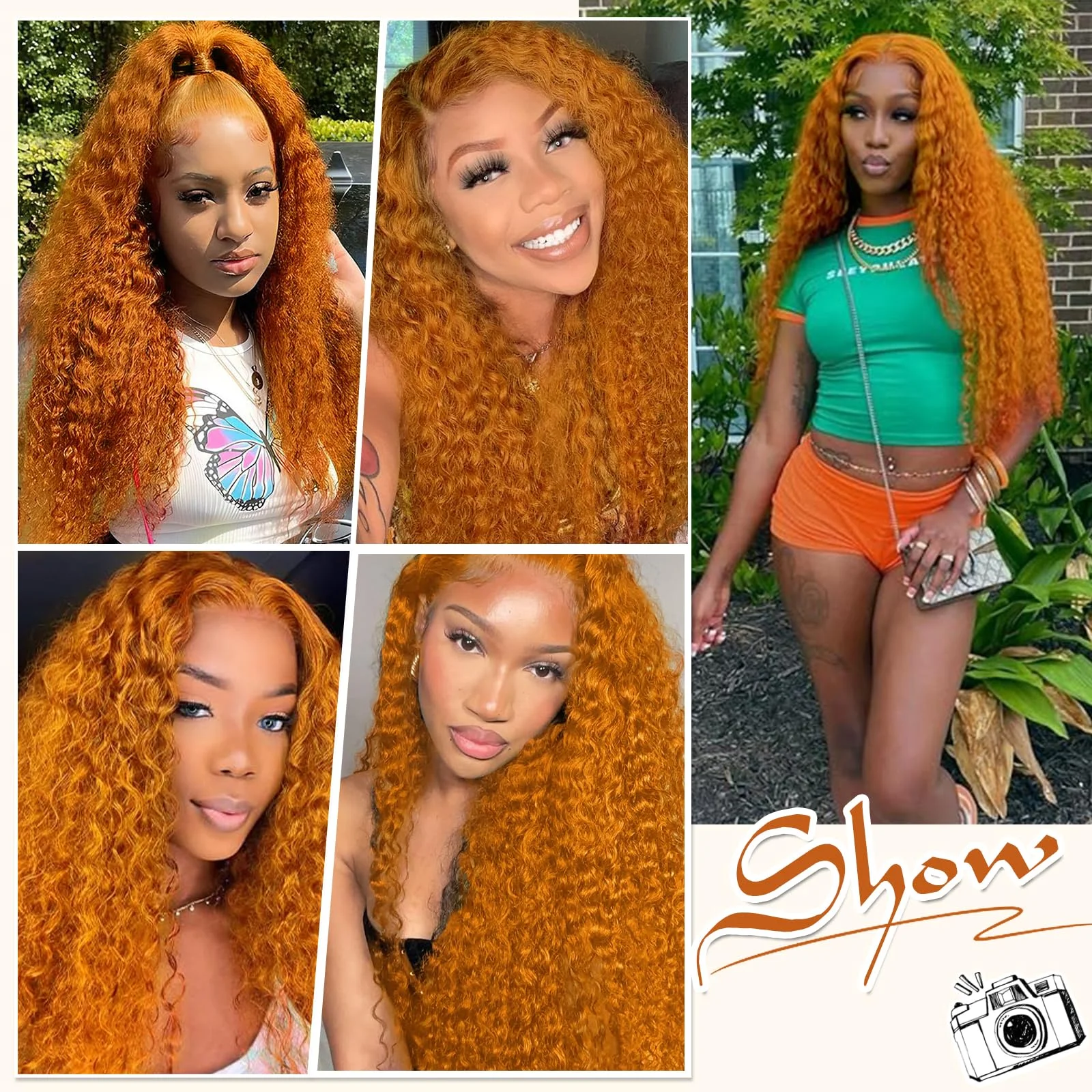 13x4 250% Density Ginger Deep Wave Lace Front Wigs Human Hair 30 Inch Wigs Human Hair HD Lace Front Wigs Human Hair Black Women 6