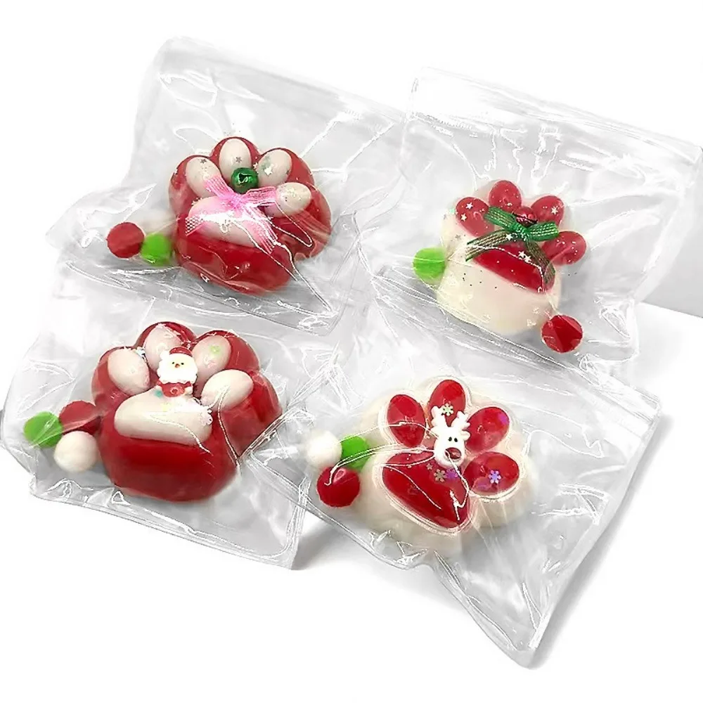 Santa Claus Deer Squeeze Cat Paw Toys Slow Rebound Christmas Gift Cat Claw Squishy Fidget Toy Silicone Relief Relax Toys 2