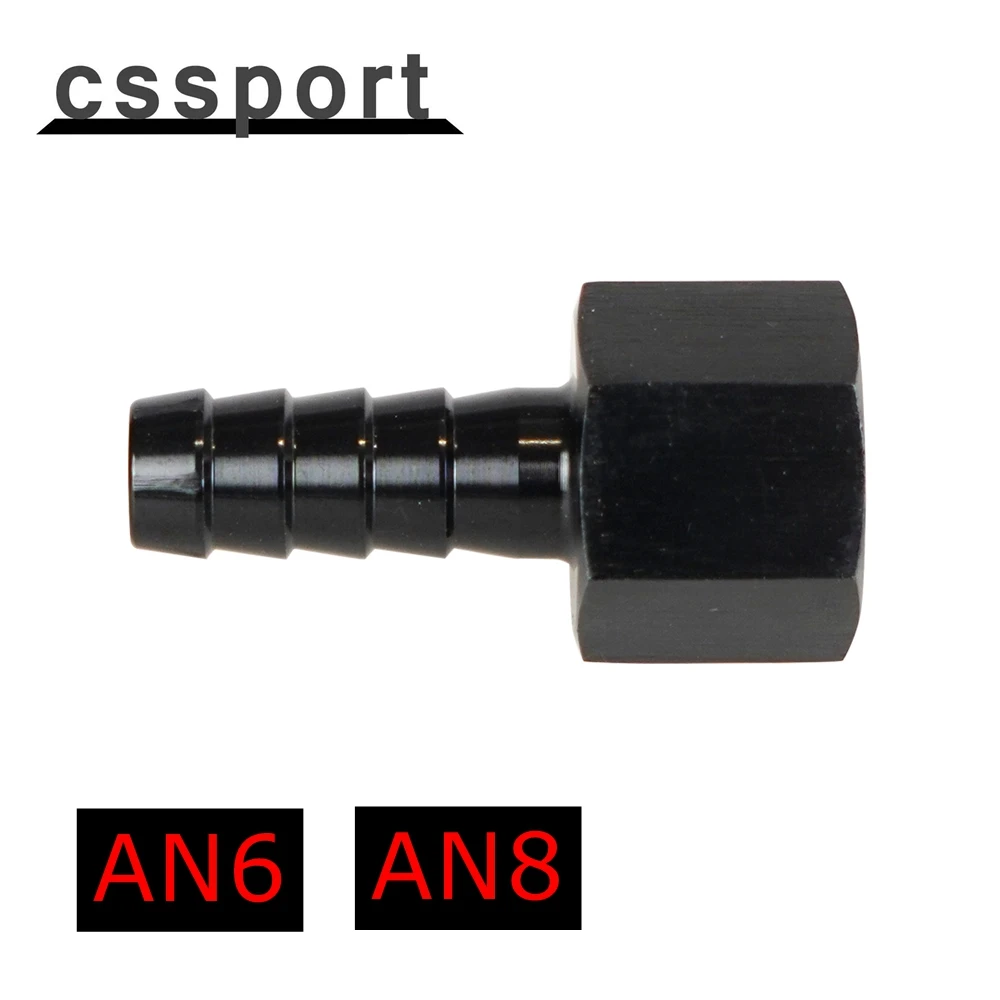 

6AN 8AN Thread Oil Hose Adapter Male To 3/8" Fuel Line Hose Adapters AN6 AN8 Hose Barbed Fitting With AN-6 AN-8 Connector Black