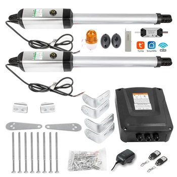 Automatic Gate Opener Kit Medium Duty Dual Gate Operator for Dual Swing Gates Up to 16 Feet or 440 Pounds Gate Motor AC Powered 1