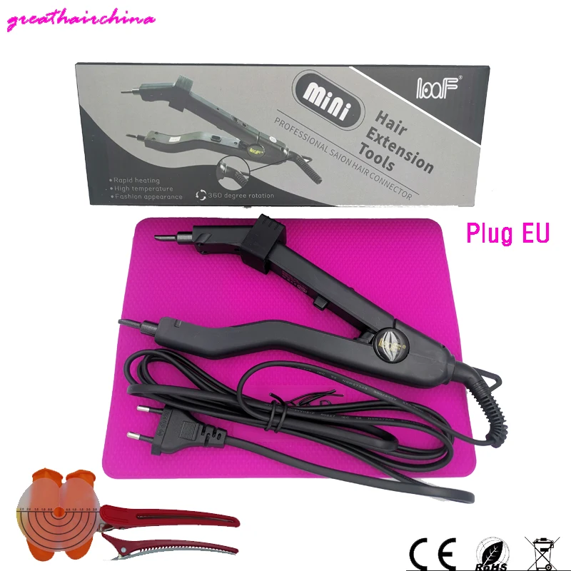 1Pcs Black LR609 New Temperature 210℃ Hair Connectors Keratin Bonding Heat Iron Hair Extension Mini Heating Tip Adjustable Tools