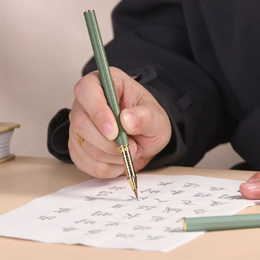 소프트 모란디 캘리그래피 브러쉬 금속 막대 족제비털 일반 필기용 브러쉬 재사용 가능 다용도 펜형 브러쉬 학생용