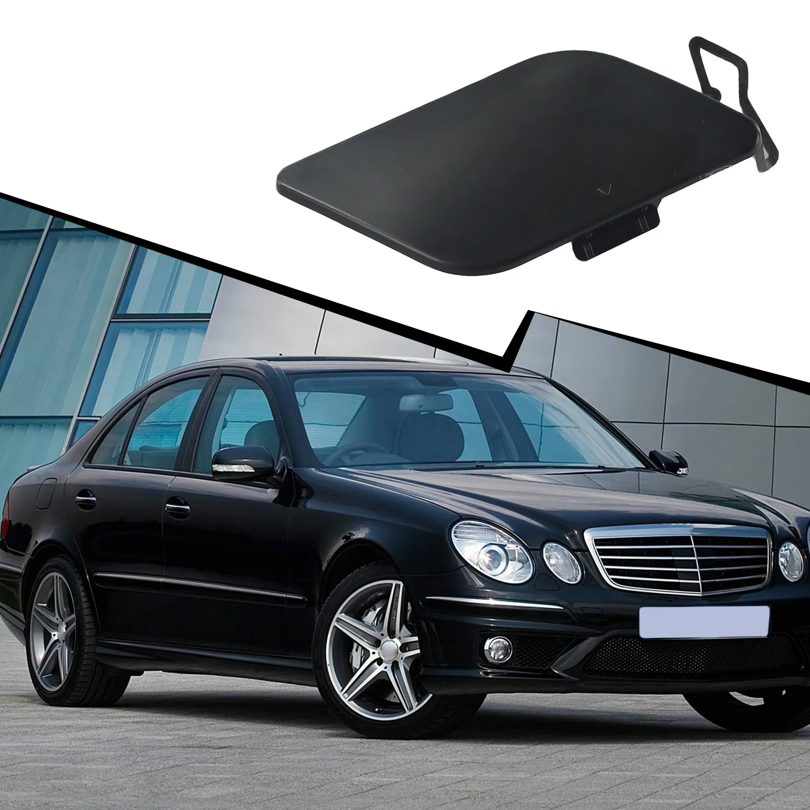 

Premium Quality Front Bumper Tow Hook Cover for MERCEDES E Class W211 2007 2008 09 Easy Plug and Play Installation!