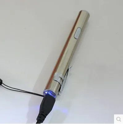 USB 충전식 미니 손전등 에너지 절약 휴대용 LED 토치, 전문 의료 핸디 펜 라이트, 스테인레스 스틸 클립 포함 2