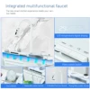 White Nano Stainless Steel Kitchen Sink Double Waterfall Integrated Digital Display Faucet Set Soap dispenser Cup Washer Crane 2