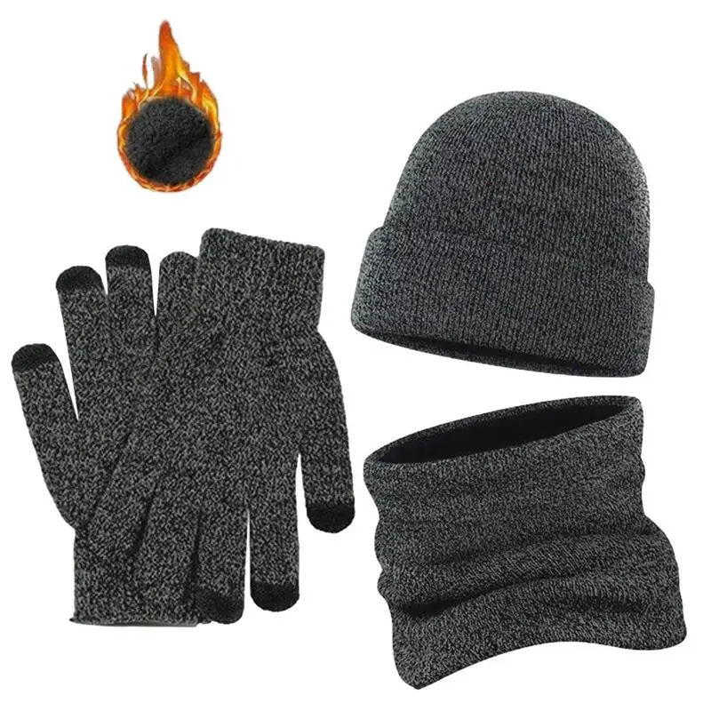 

Женский Зимний вязаный комплект из шарфа и перчаток