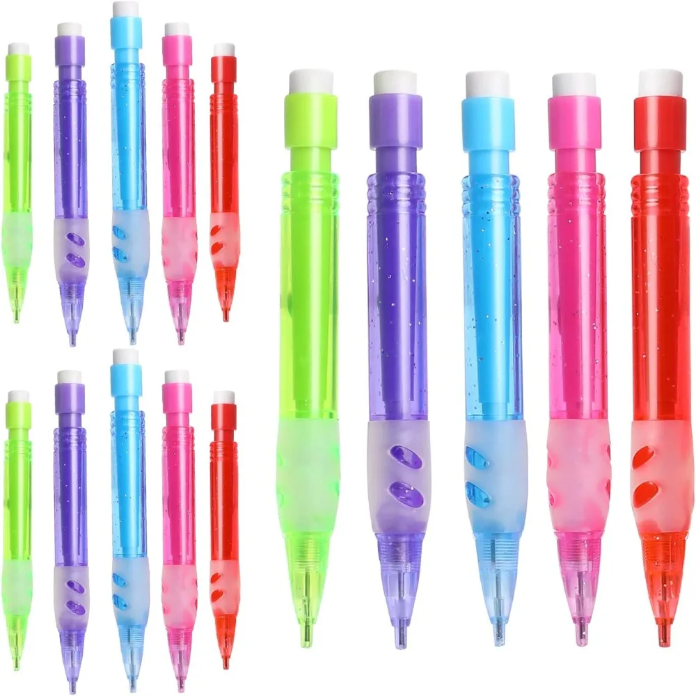 15PCS 미니 기계 연필 0.7mm 사무실 자동 연필 아트 스케치 그림 그리기 쓰기 편지지 학교 용품