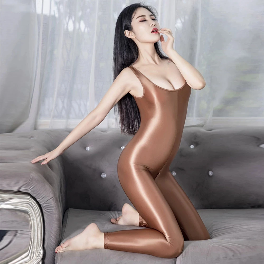 Sexy Ultra-thin Shapewear Jumpsuit Shapewear Sheer See Thro Open-crotch One-piece Bodysuit Sleeveless Tight Soft Rompers Leotard