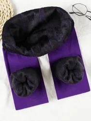 Winter High Waist Velvet Leggings - Women's Fashionable Thick Warmth in 8 Colors, Sizes S-XXL - S (Purple)