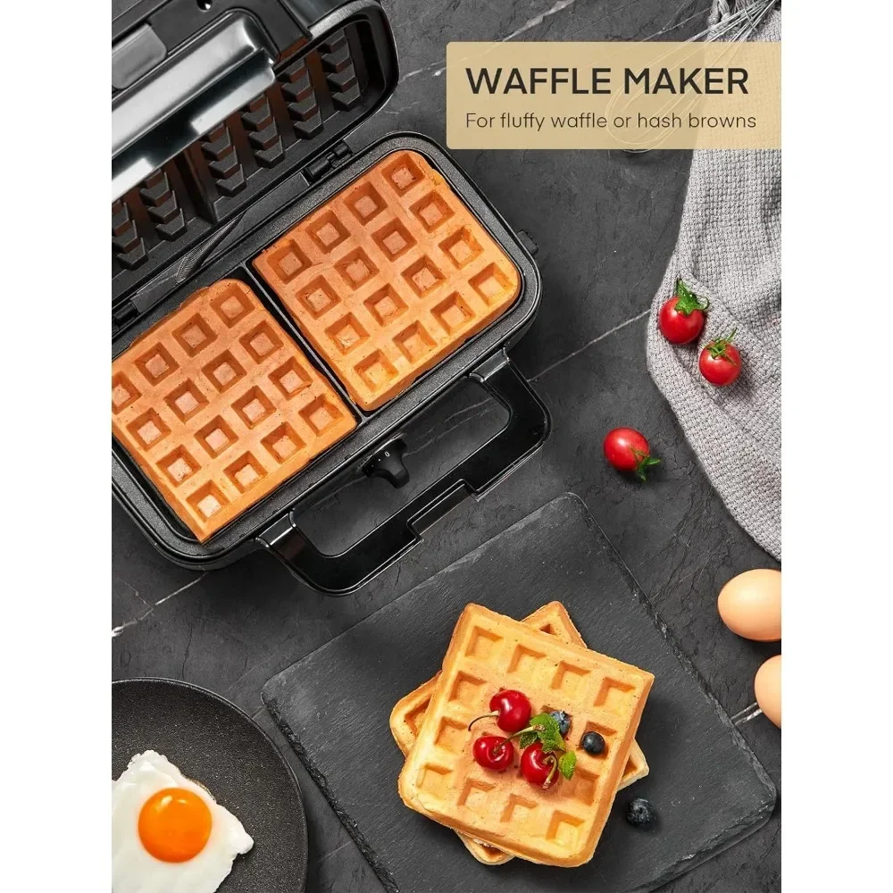 Waffle Maker 3 in 1 Sandwich  1200W Panini Press with Removable Plates Temperature Control 4