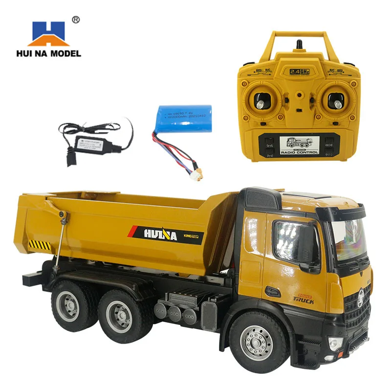 Huina 1582 10ch 2.4g Wireless Alloy Loading And Unloading Truck 1:14 Remote Control Dump Truck Electric Children's Model Toy 3